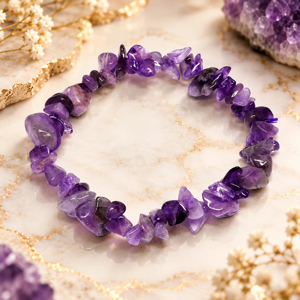 Amethyst Chipped Bracelet