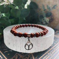 Aries Zodiac Charm Crystal Bracelet