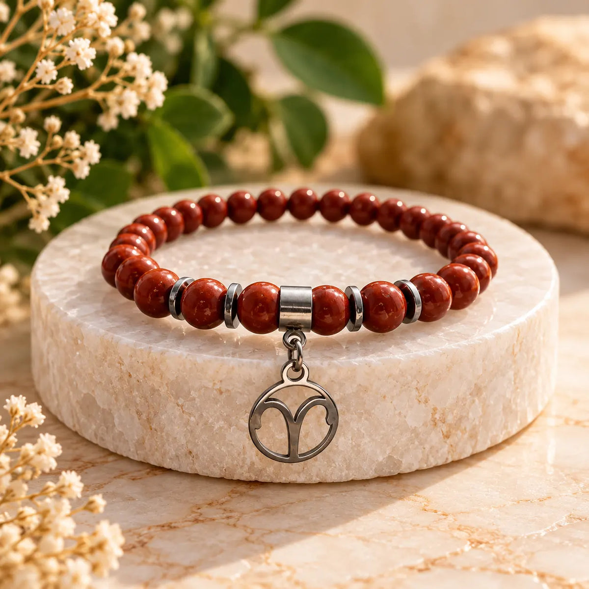 Aries Zodiac Charm Crystal Bracelet