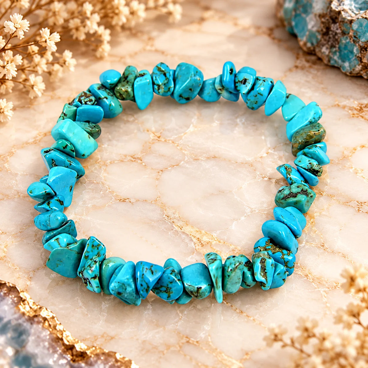 Blue Howlite Chipped Bracelet