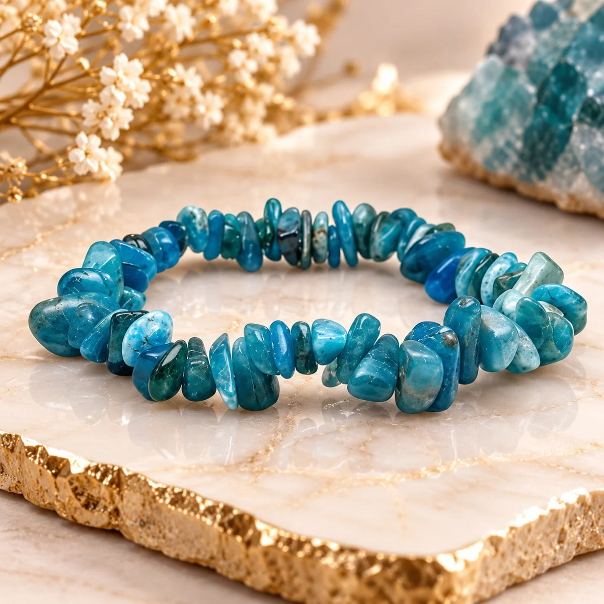 Blue Apatite Chipped Bracelet
